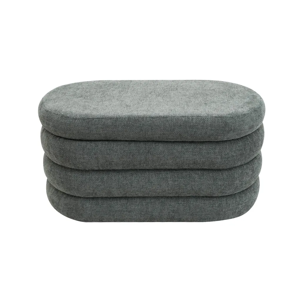 Tabouret de rangement Fagus : gagnez de la place avec style en tissu gris