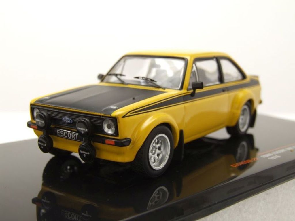 Ixo Models CLC450 Ford Escort MK2 RS 1800 1976 gelb schwarz 1:43