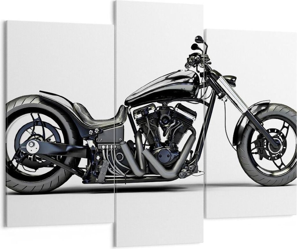 Bild auf Leinwand - Leinwandbild - Freiheit Motorrad Geschwindigkeit Stahl - 130x100cm - Wand Bild - Wanddeko - Leinwanddruck - Bilder - Kunstdruck...