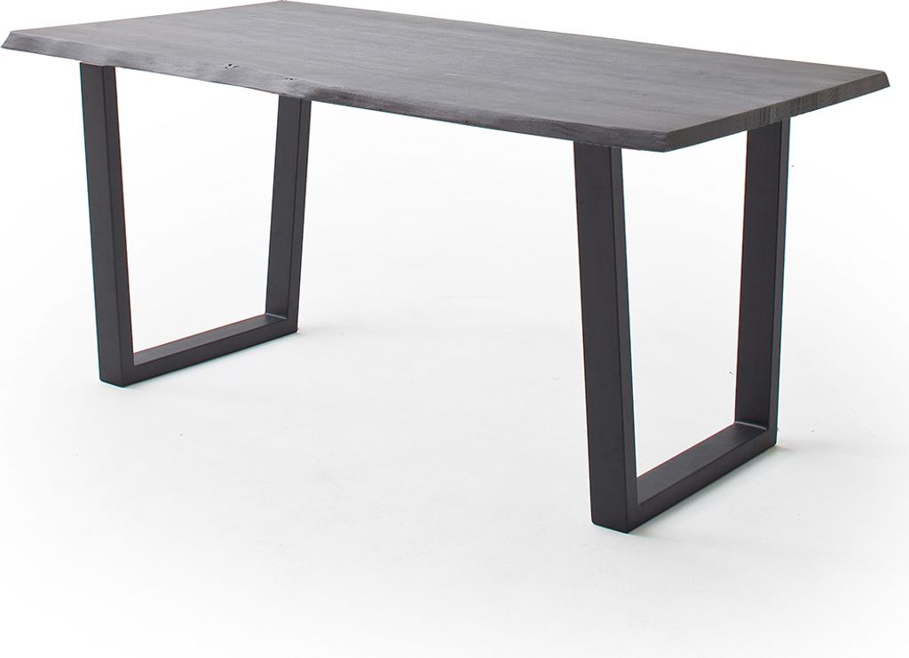 Esszimmer Tisch 180x100 cm, Akazie massiv, grau sandgestrahlt - COSENZA-06