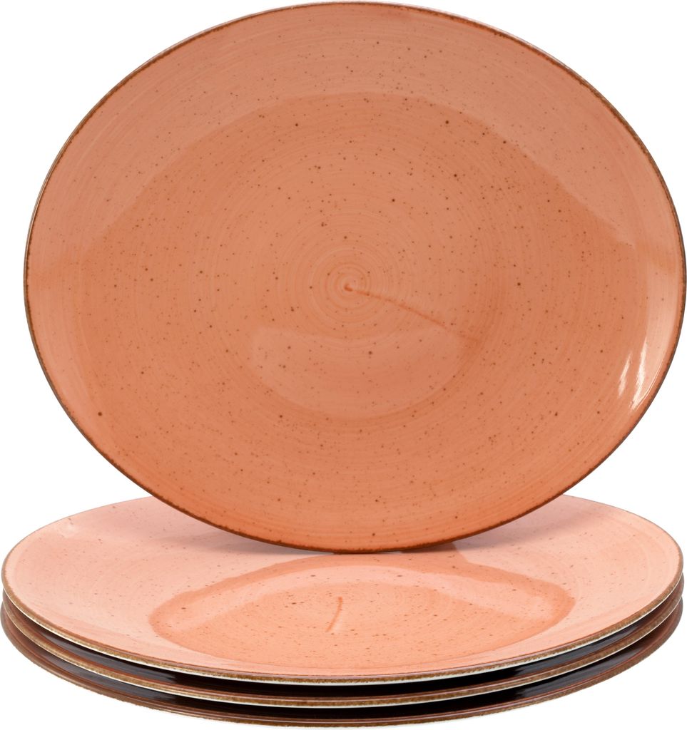 CreaTable, 24789, Vintage Nature Terra, Steakteller 4-tlg, Porzellan