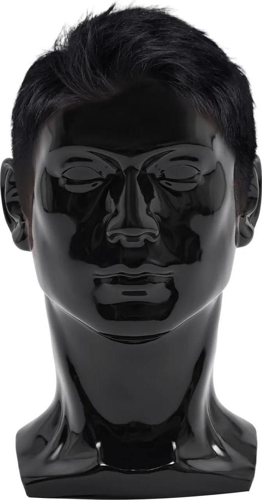 Perückenkopf - Perückenständer - PVC - Stabiler Standfuß - Höhe 30 cm - Kopfumfang 50 cm - 0,7 kg - Braun