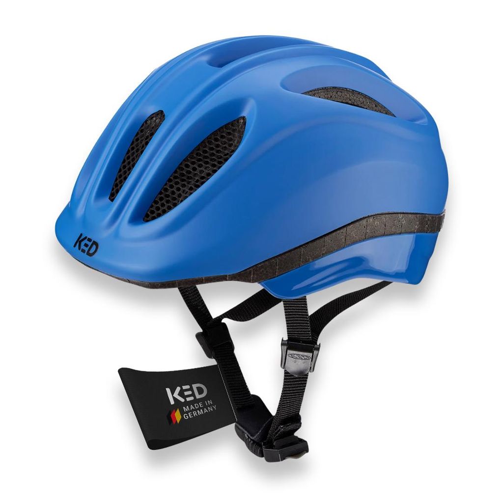 KED Meggy II Trend I Kinder Fahrradhelm Insektenschutznetz Integriertes LED-Rücklicht maxSHELL Technologie Farbe: galaxy blue matt Größe: 44-49 ...