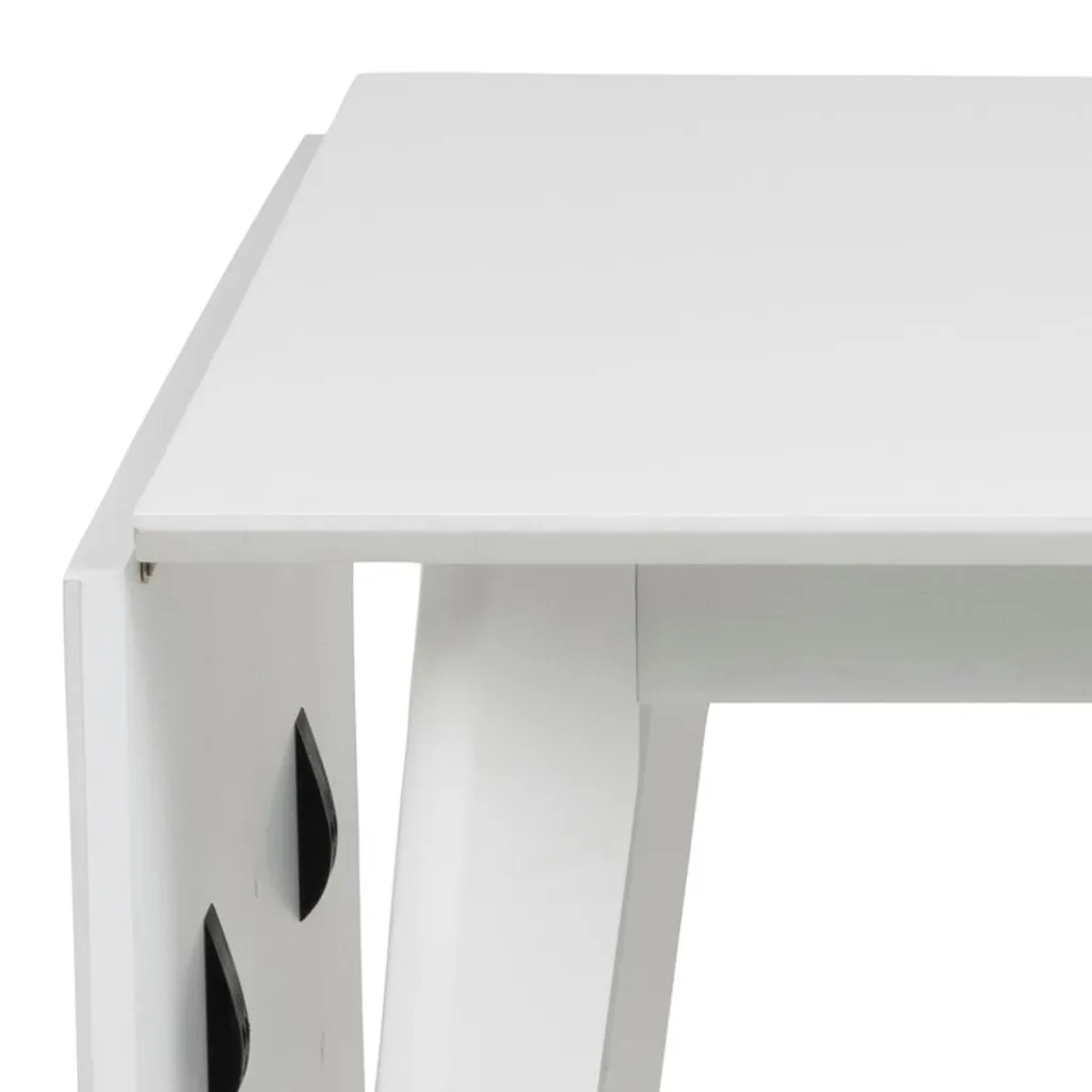 Table de repas rectangulaire blanche Roxby avec étagère basse intégrée