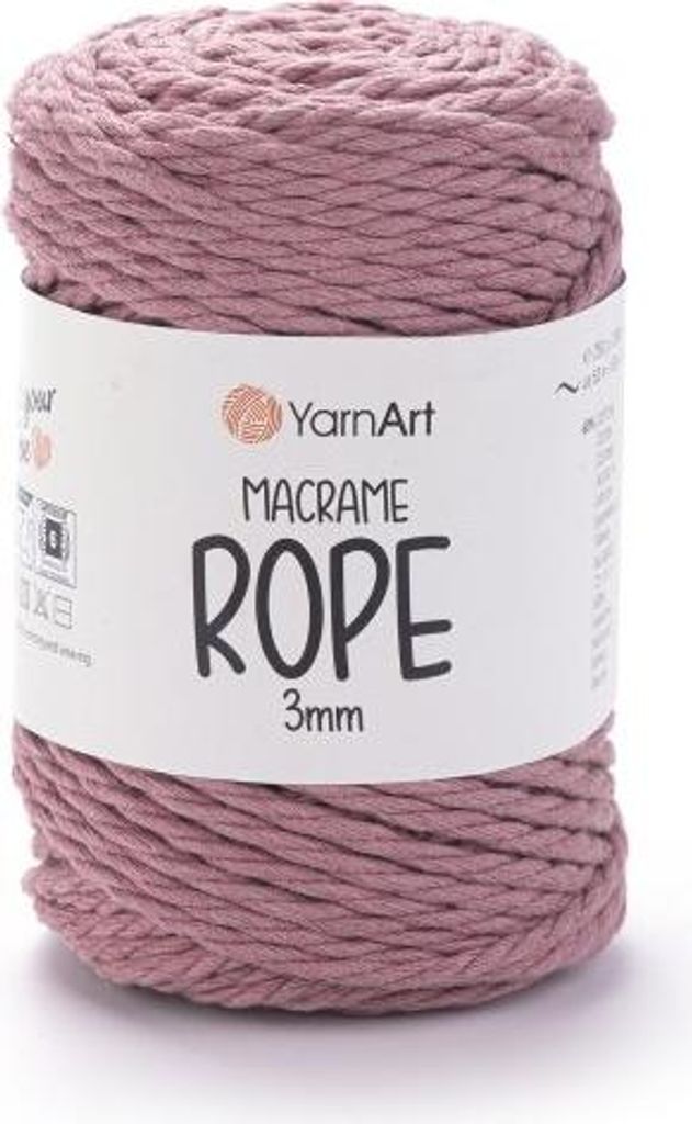Yarn Art Macrame Rope 3 mm 63 m 792 Old Pink Schnur Produktbild 