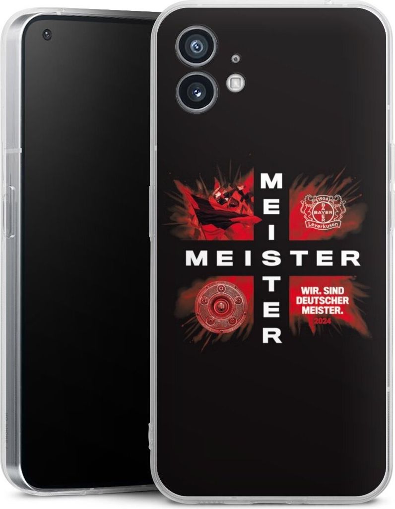 DeinDesign Handyhülle für Nothing Phone 1 Silikon Hülle Case Smartphone Schutzhülle Bayer 04 Leverkusen Meister Offizielles Lizenzprodukt