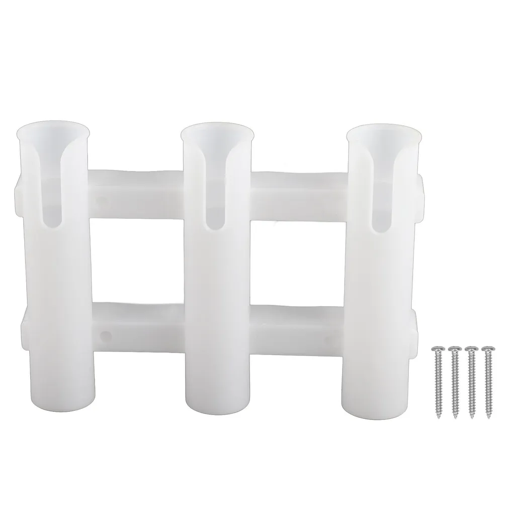 Support de Canne à Pêche ABS avec 3 Tubes de Rangement pour Bateau