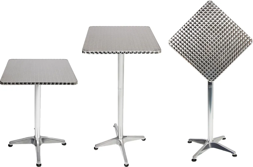 Table haute de bar pliable en aluminium pour terrasse et jardin