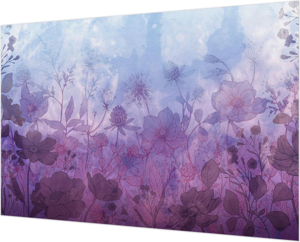 Wandtapete - Dekorative Tapete für Wohnzimmer - Tapetenfolie für Wanddekoration - 152x104 cm - Pastellblumen