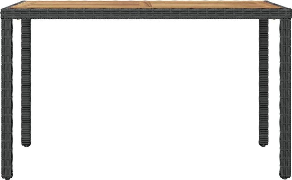 vidaXL Gartentisch Schwarz und Braun 123x60x74 cm Massivholz Akazie