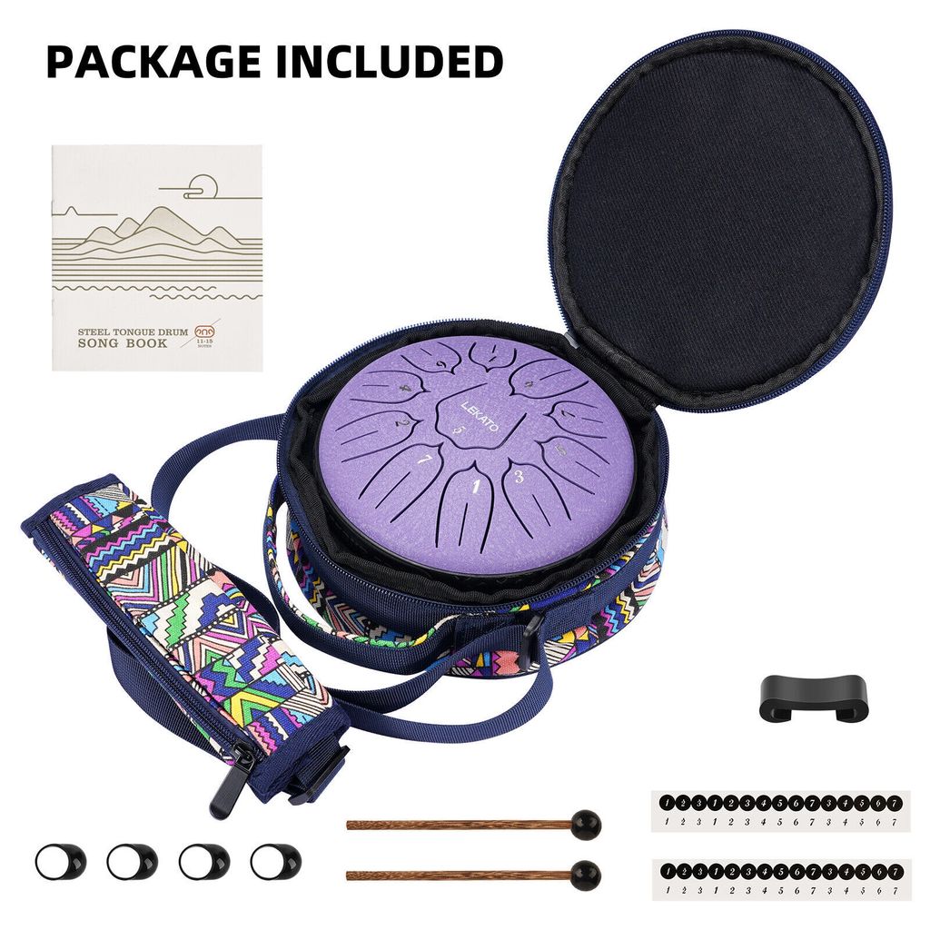 LEKATO Steel Tongue Drum 6 Zoll 11 Töne D-Tonart Produktbild 7