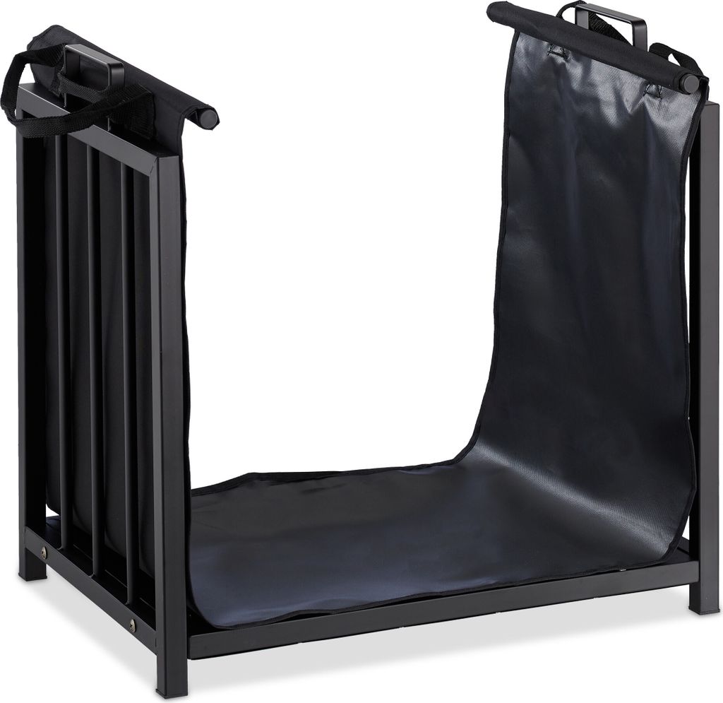 relaxdays Kaminholzkorb schwarz 51,0 x 37,0 x 50,0 cm Produktbild 6