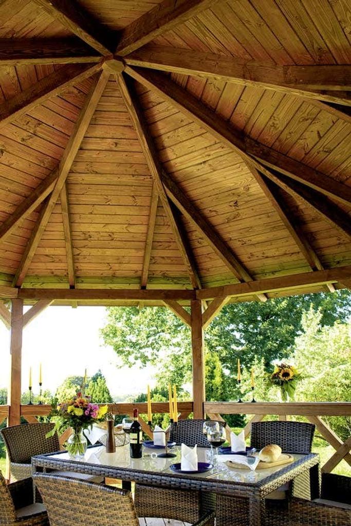 Alpholz Gartenpavillon Lyon 2 404x404 aus Holz Gartenhütte Gartenlaube