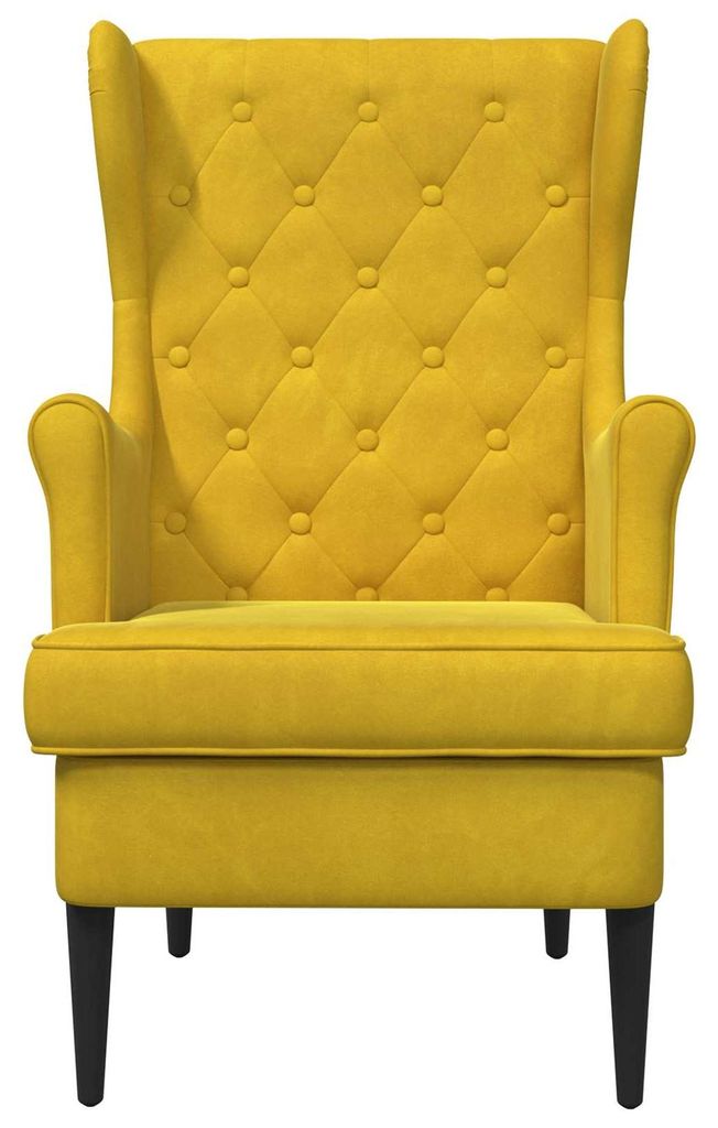 Eleganten-Stil Sessel 1 pc - Wohnzimmerstuhl - Liegestuhl bis 150kg - Gelb Samt - Fernseh- & Relaxsessel - Möbel26
