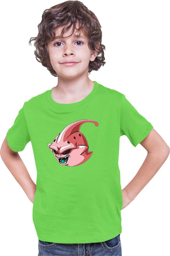 Kinder T-Shirt Dragon Anime Manga Ball Z Majin Boo 01, 9-11 Jahr - 140 / Lime