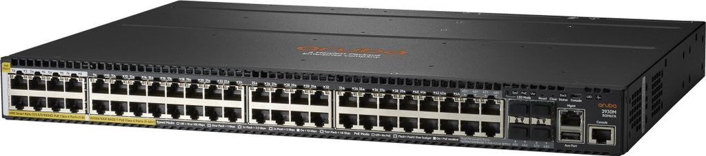 HPE Aruba 2930M 40G 8 HPE Smart Rate PoE Class 6 1-slot Switch - Switch - L3 - managed - 36 x 10/100/1000 + 4 x Kombi-Gigabit-SFP + 8 x 1/2.5/5/10G...