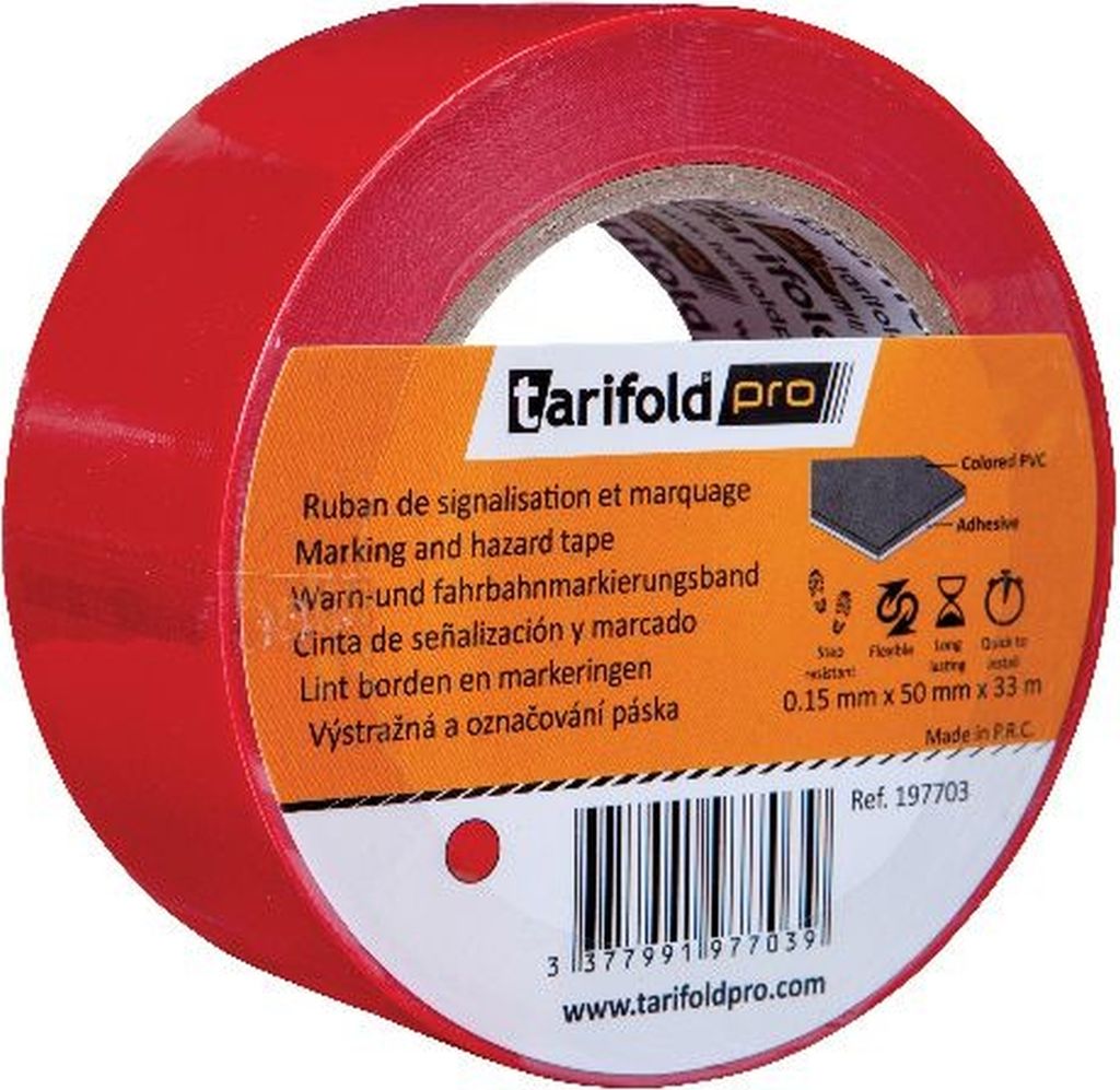 Bodenmarkierungsband 50mmx33m rot Packung mit 24 Stück