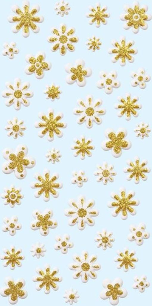 SOFTY Sticker Blüten weiss irisierend