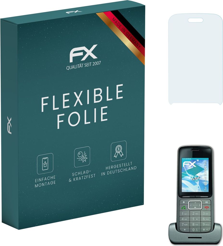 atFoliX FX-ActiFleX 3x Schutzfolie kompatibel mit Gigaset SL750H Pro Folie