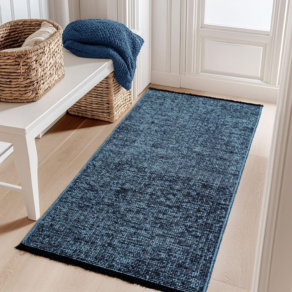 Carpetsale24, Baumwolle Teppich Chenille Waschbar, Boho-Stil, Rutschfest & Weich, für Wohnzimmer, Schlafzimmer, Grösse: 80x150 cm