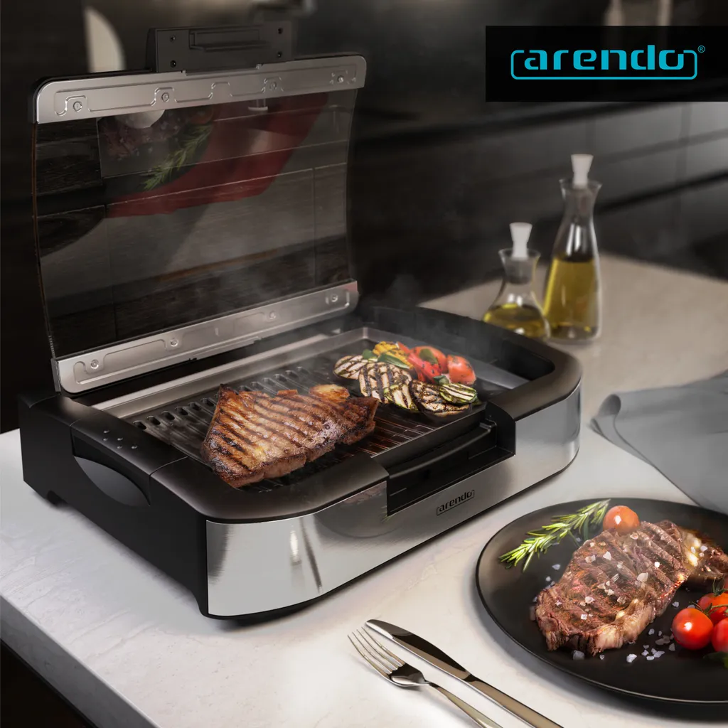 Barbecue Électrique de Table avec Couvercle pour Cuisson Intérieur et Extérieur - 5