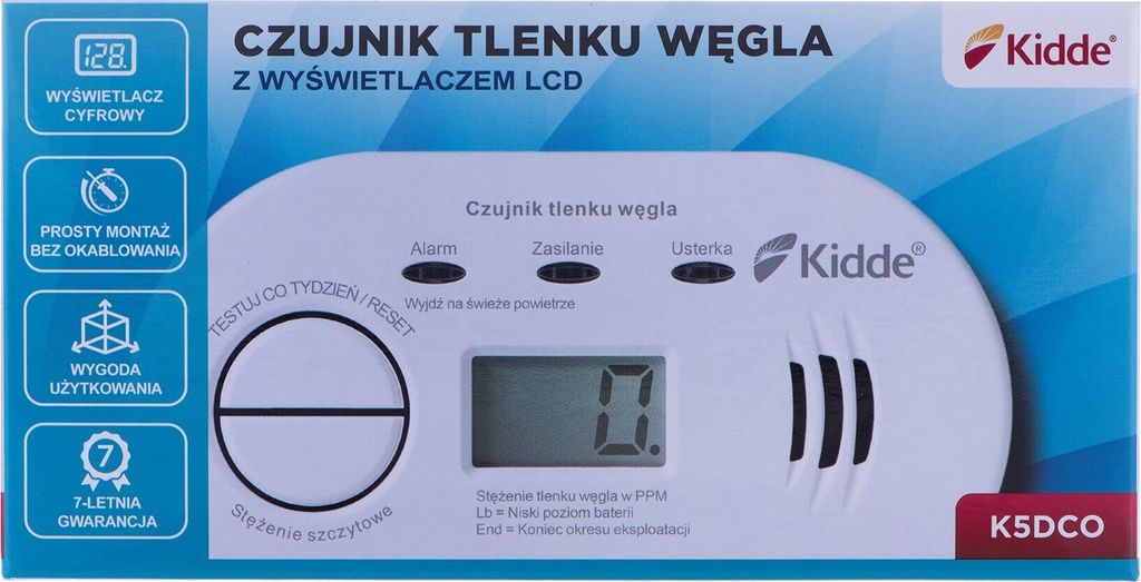 K5Dco Kidde Carbon Monoxide And Carbon Monoxide Detector Immagine del prodotto 
