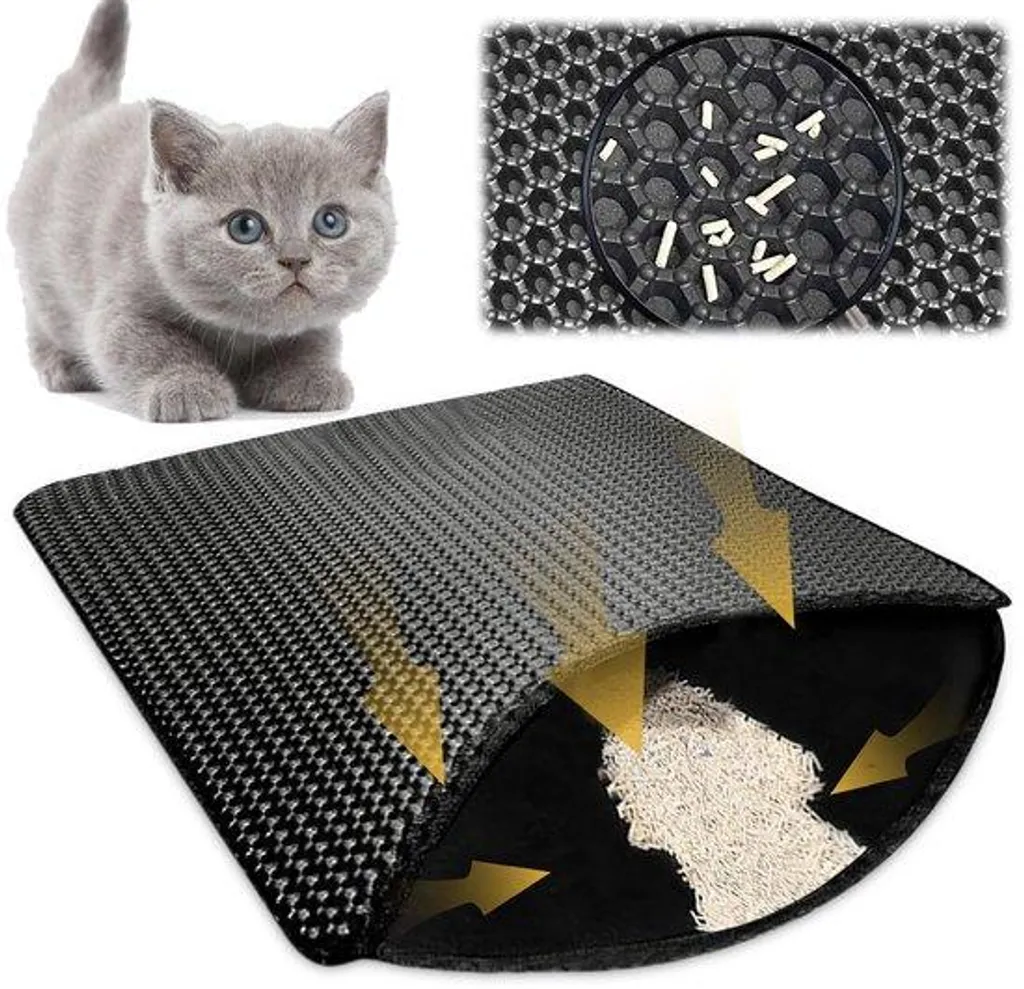 Tapis de litière imperméable design nid d'abeille 30x45 cm pour chat