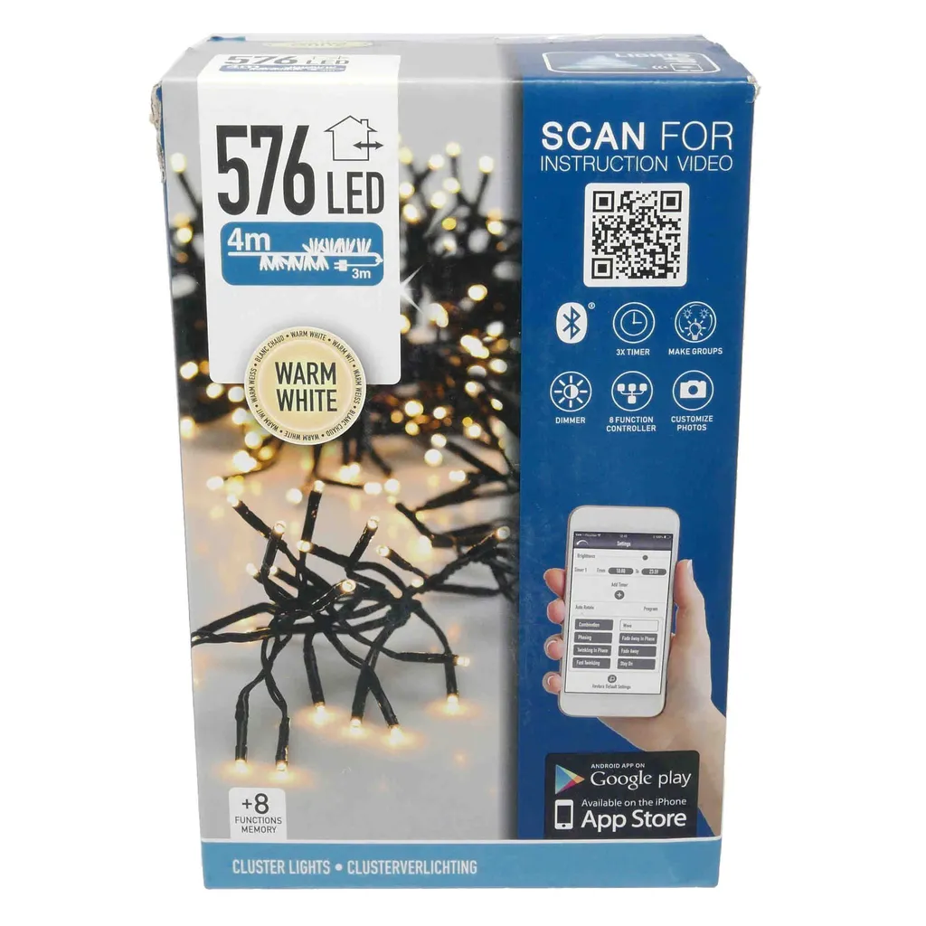 Décoration de Noël Connectée : Chaîne LED Cluster 3,5m App-Control - 9