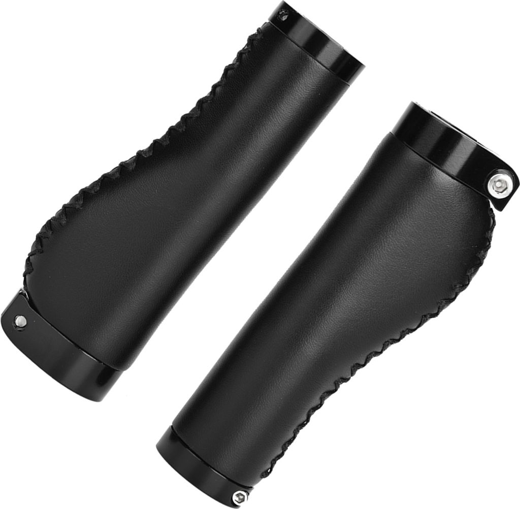 Abschlie?bare Griffe, Mountainbike-Klapprad, Radfahren, Kunstleder, Rillengriff-Design, Dual-Lock-On-Griffe, Brandneues Kunstleder (BLACK)