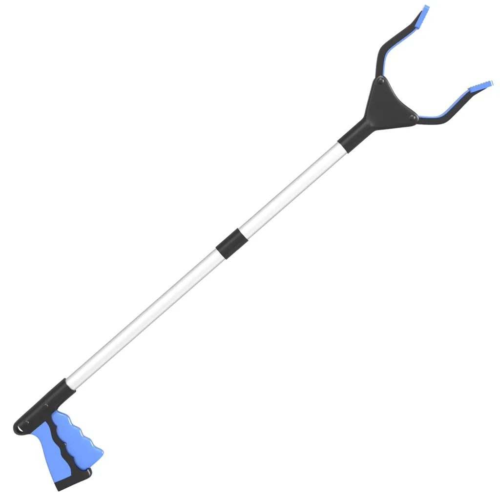 Pinza pieghevole Intirilife in blu - pinza per raccogliere - braccio per raccogliere, extra lungo, per gli anziani o per raccogliere più facilmente i rifiuti