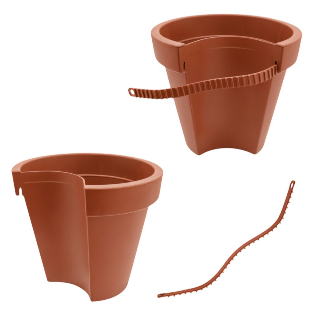 Blumentopf für Regenrohr - terracotta