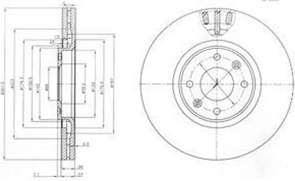 Disque de frein avant pour Citroën C4 Picasso et Peugeot 307 SW 3008
