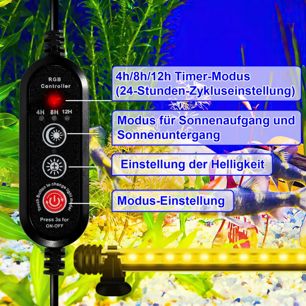 Offerta Yakimz 58cm LED Acquario: Timer, IP67 e Telecomando Inclusi - 5