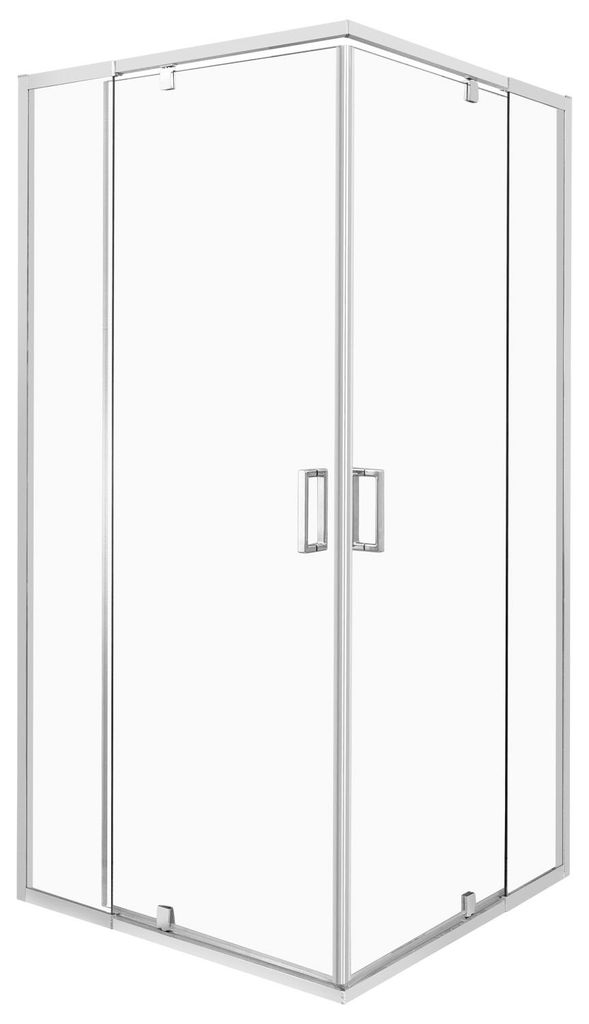 Kerra Duschkabine Dunaj 2-D 80-90x80-90cm ohne Duschwanne, 6mm ESG Sicherheitsglas, transparent, Chromprofile