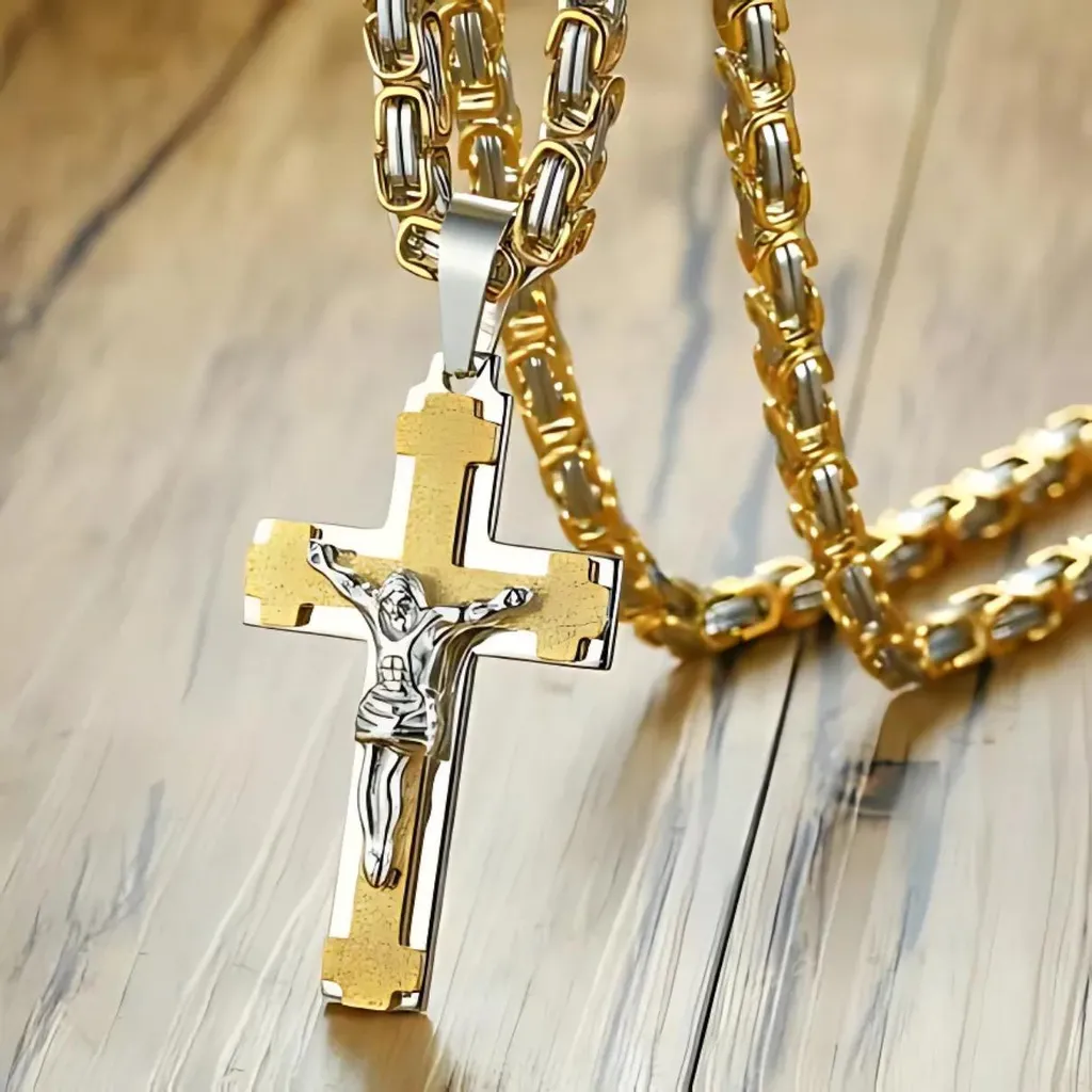 Collana Croce Uomo Oro Argento 70cm KP38742 - Un Regalo Speciale