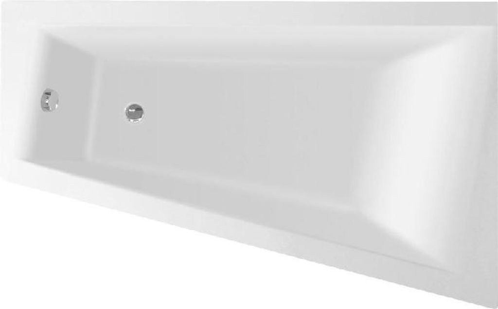 A top-down view of a white bathtub.