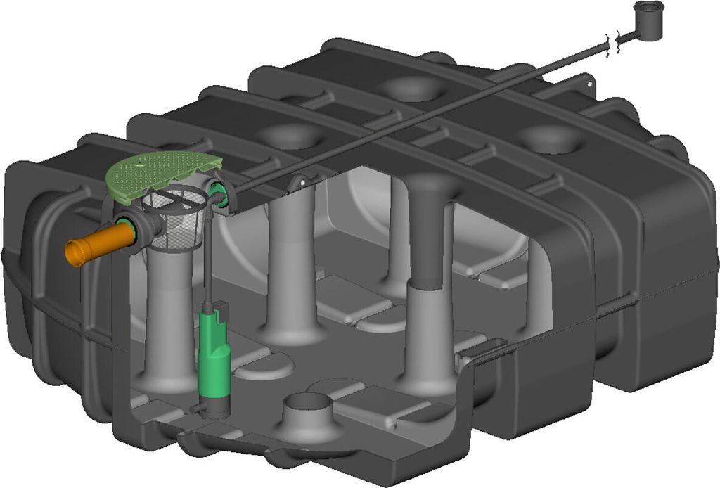 Regenwasser Flachtank 5000 Liter AQUA-FLAT mit Garten-Set