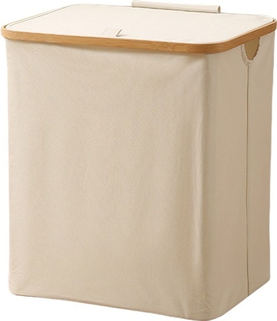 INF Faltbarer Wäschekorb mit Deckel, Beige XL