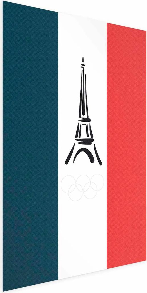 Posterpapier Poster - Graphic Eiffel Tower Against the French Flag 40x60 cm Abstrakt n-C-10043-ao-a