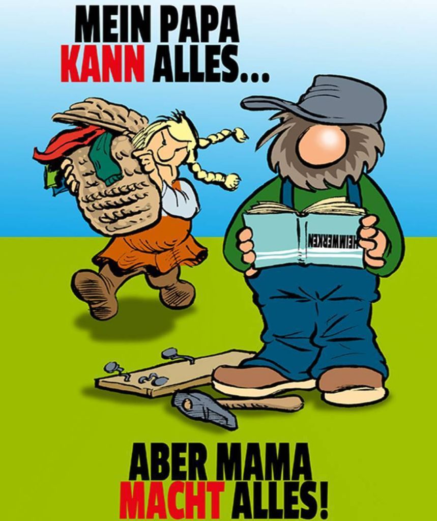vianmo Holzschild 40x30 cm Papa kann alles aber Mama macht Produktbild 
