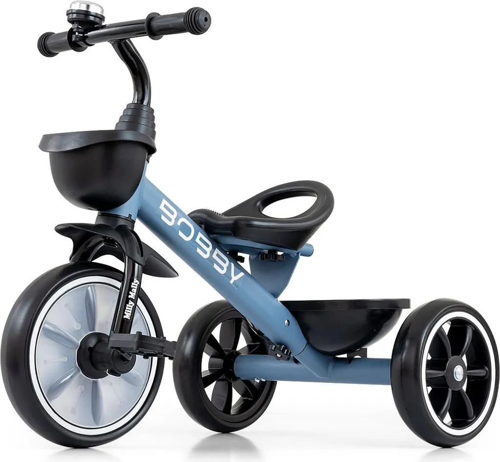 Vélo tricycle bébé Milly Mally Bobby Denim évolutif pour les petits