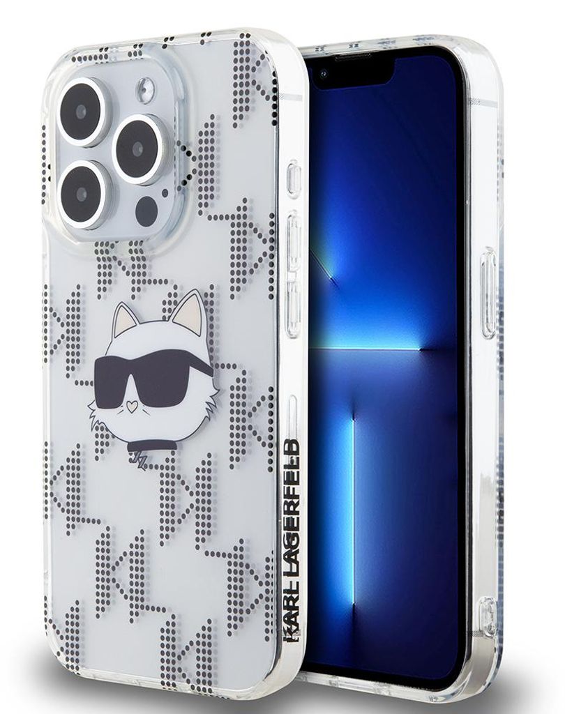 Karl Lagerfeld Klhcp15Lhklpcht Iphone 15 Pro 6.1 Transparentes Hardcase Iml Choupette Head & Monogramm