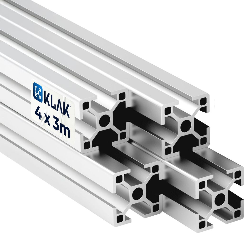 KLAK 30 - Aluprofil 4 Stück 30x30mm 3m System-, Montage-, Produktbild 