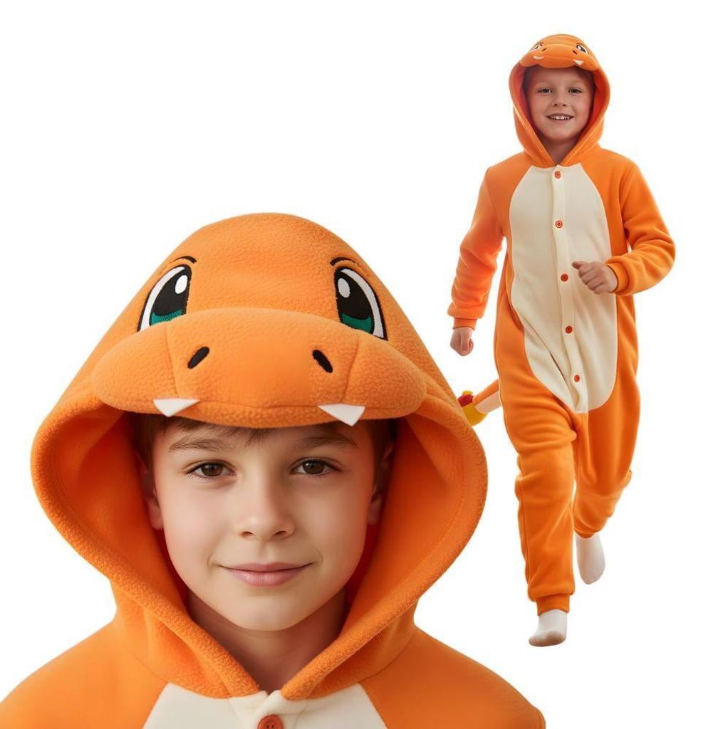 Onesie Kigurumi Pigiama Pokemon Charmander Travestimento Immagine del prodotto 