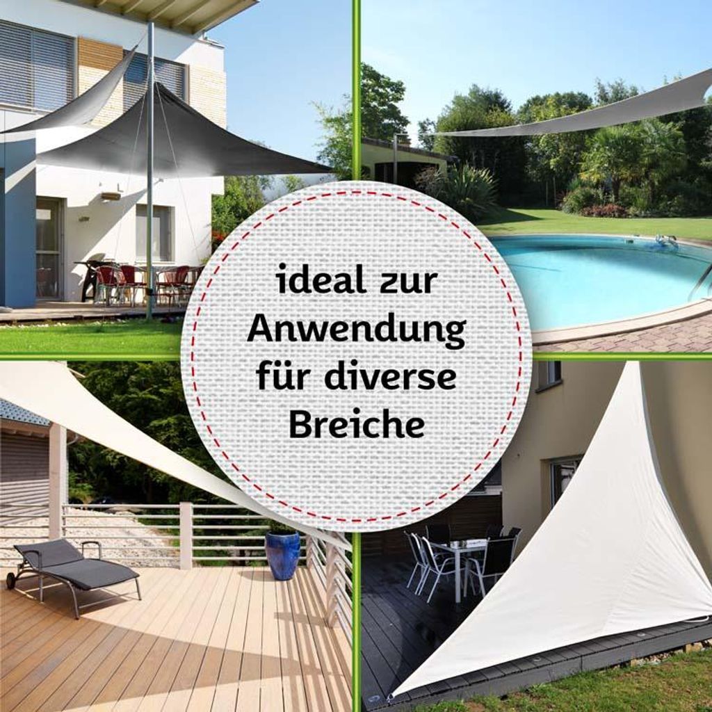 TTL GARDEN Sonnensegel Dreieck 4,2x4,2x6m rechtwinklig