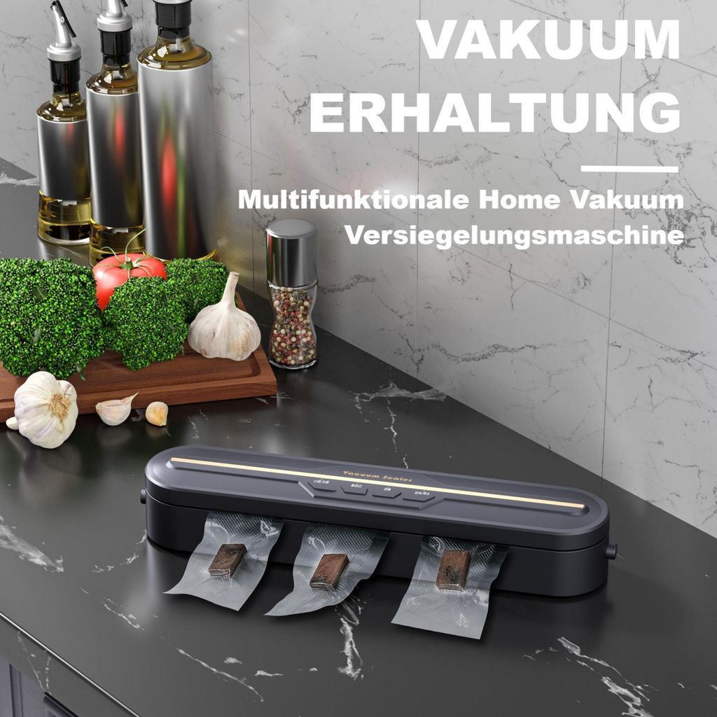 Mesliese Vakuumierer – 6-in-1 Kompaktgerät Mit 90 KPa Saugkraft Für Langanhaltende Frische