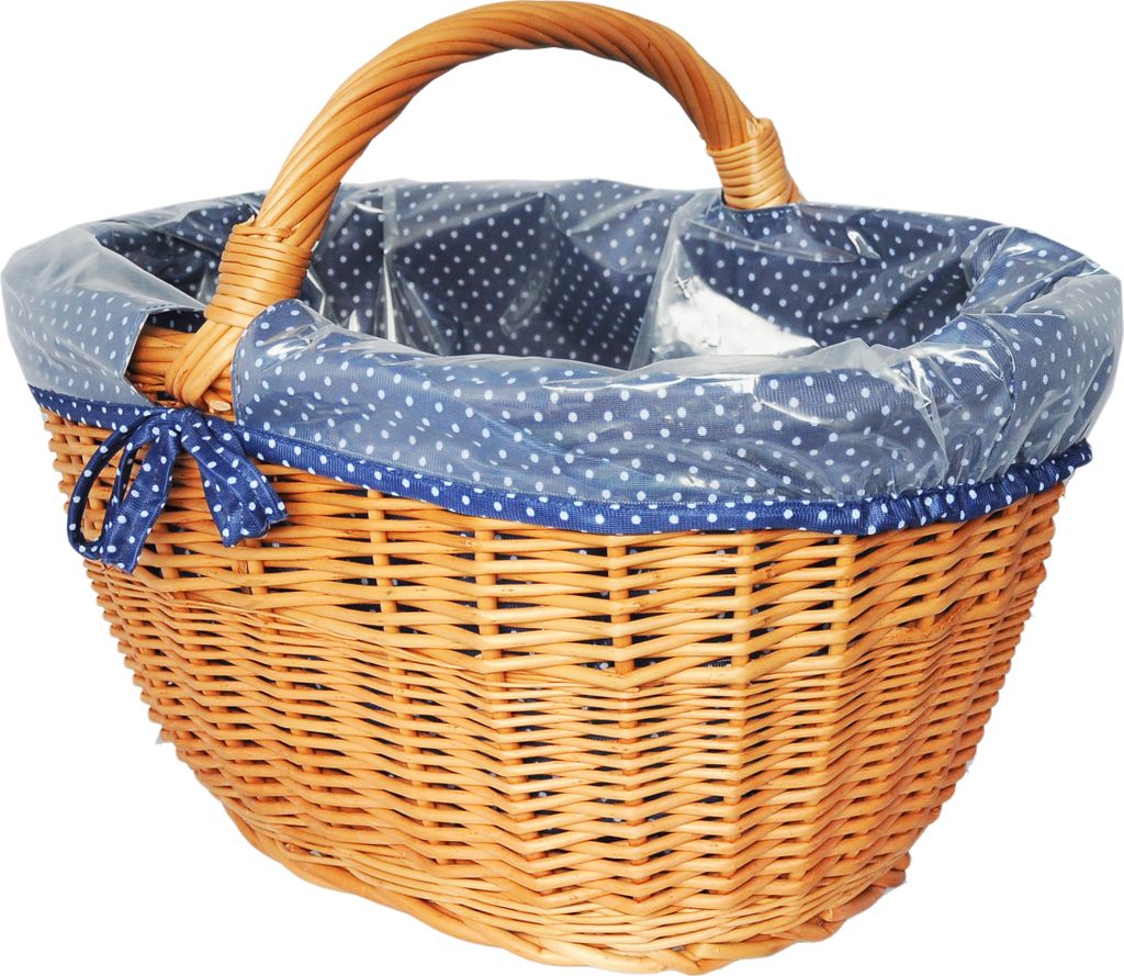 Einkaufskorb "BASIS" mit abnehmbarer blauer Folie Weidenkorb Korb
