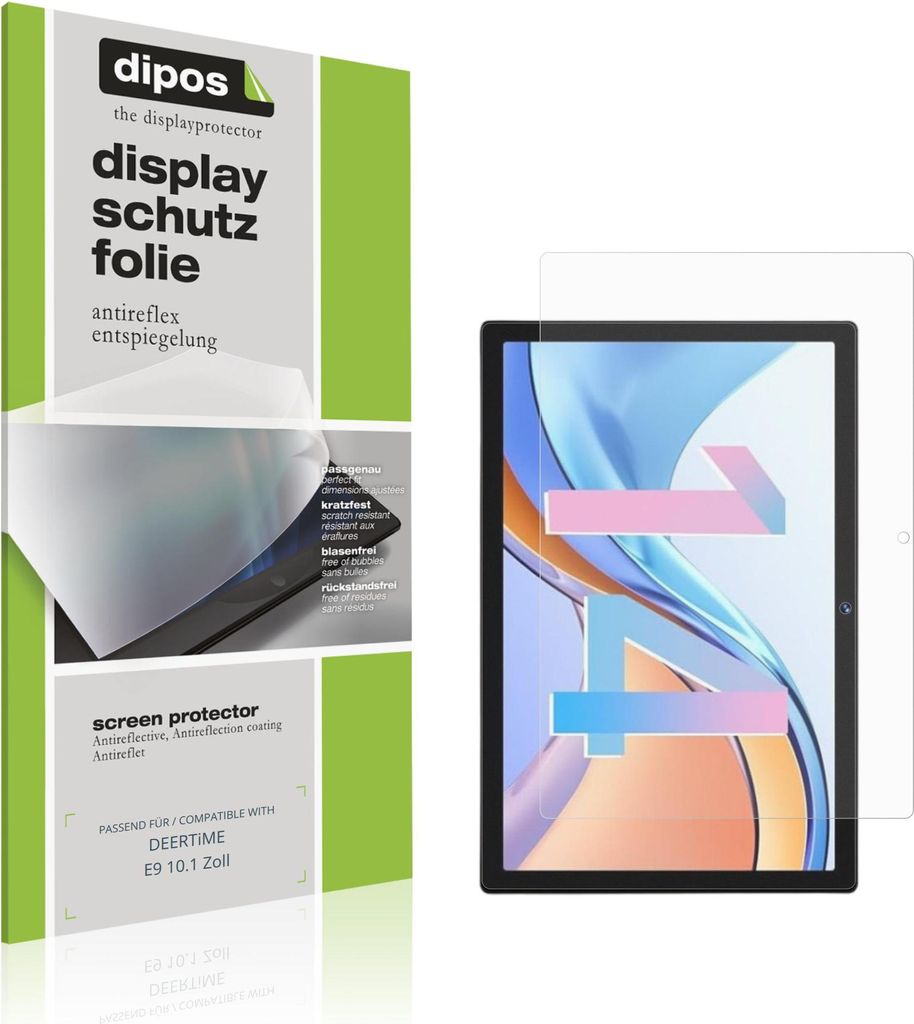 2x Schutzfolie für DEERTiME E9 10.1 Zoll matt Displayschutzfolie Folie Display Schutz dipos