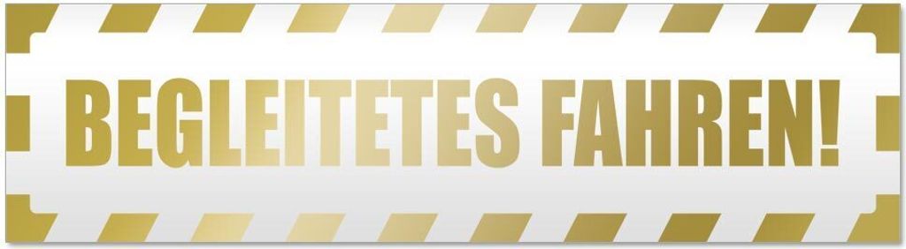 Kiwistar Begleitetes Fahren gestreift Magnetschild Schild magnetisch - 30cm Gold - Magnetfolie für Auto PKW Kfz