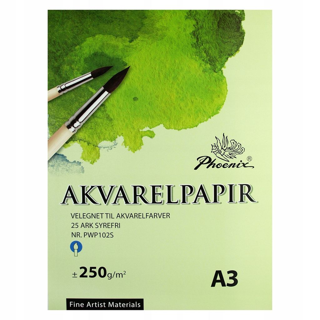 Aquarellblock Phoenix 250g A3, 25 Blätter, Aquarellpapier für Wasserfarben